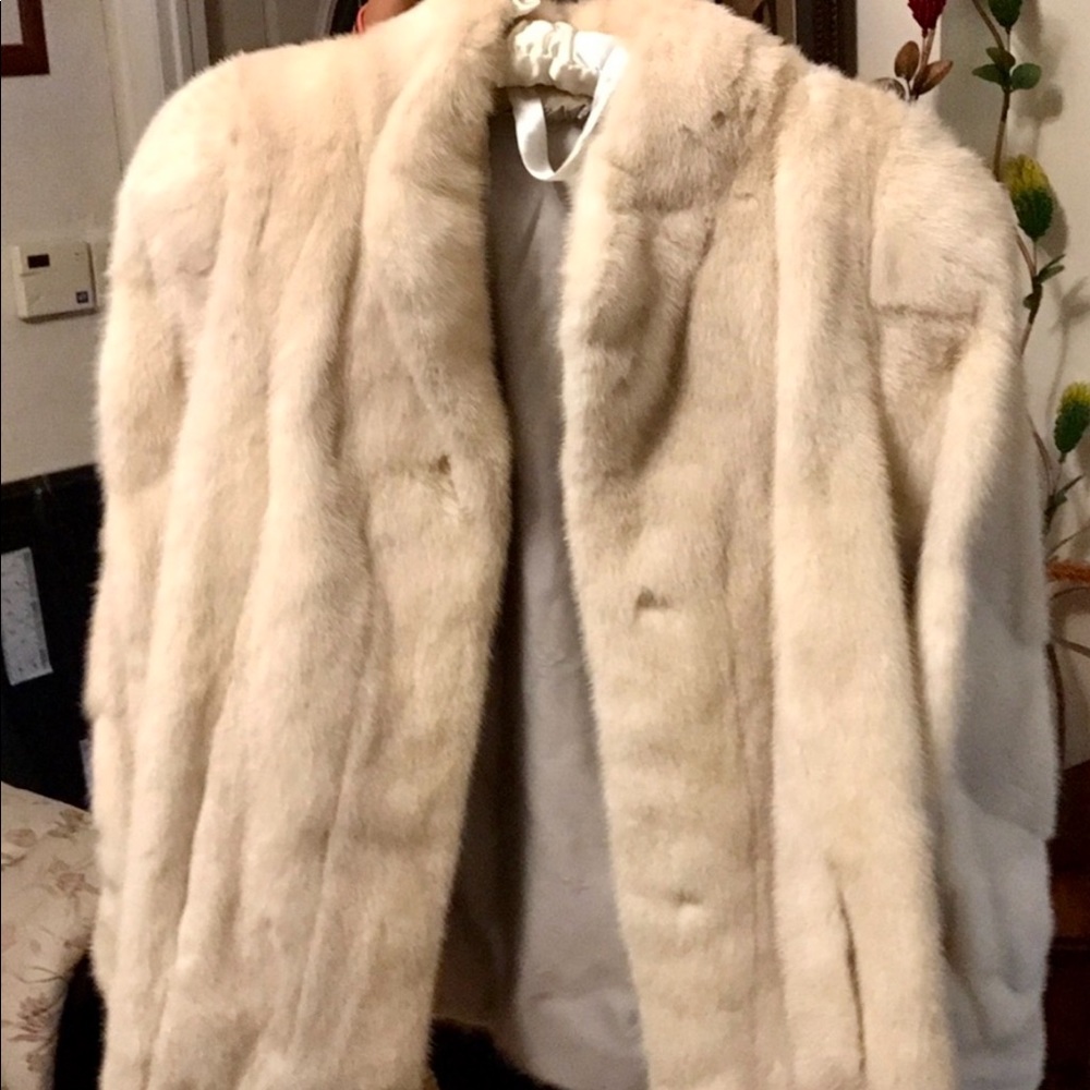 One Certified Natural Violet Long Mink Fur Jacket
